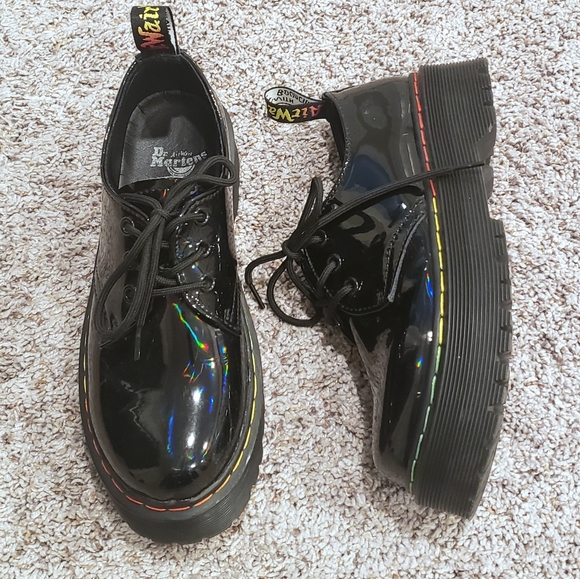 Docs Dr. Martens 1461 Rainbow patent platform shoes - Picture 5 of 5